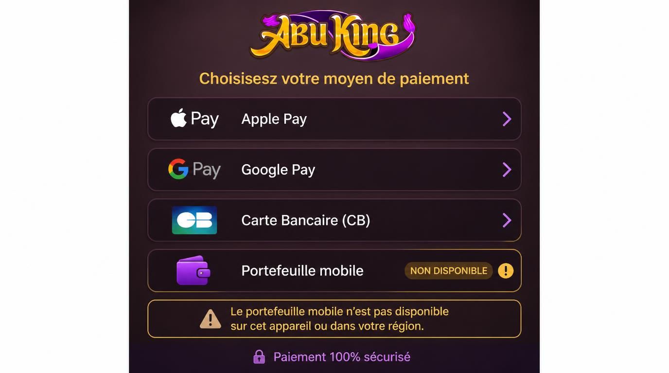 Visuel des méthodes de paiement mobile pour utilisateur français.